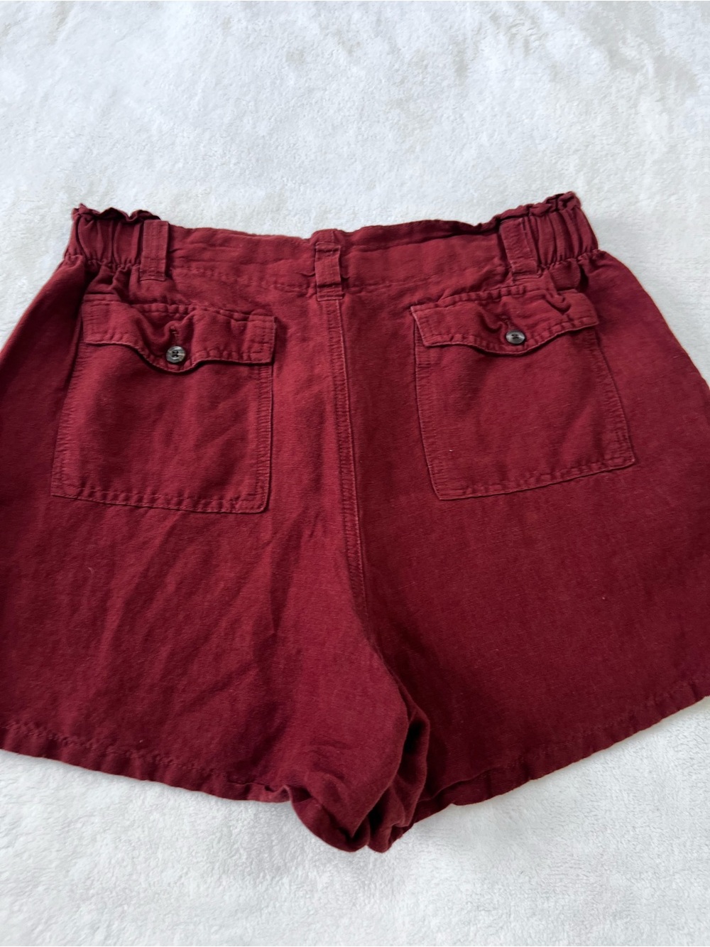 Old Navy Burgundy High-Rise Linen-Blend Shorts - Picture 4 of 8